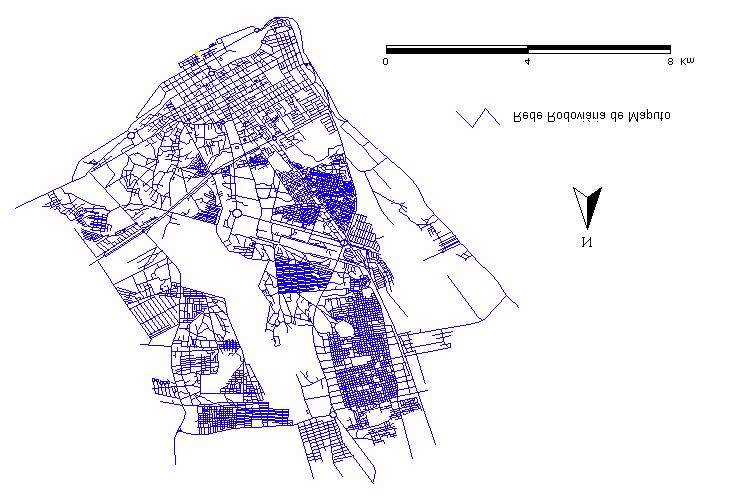 Figura 3 - Rede rodoviária de Mapuo Relaivamene aos rechos da rede, como se verificou que muias das ruas da cidade de Mapuo não eram idenificadas por nomes, foi recenemene implemenado um sisema de