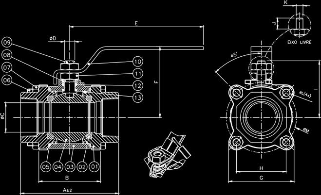 *Trava para cadeado fornecido conforme solicitação. *Latch lock supplied under request. *Traba de bloqueo conforme solicitación. POS. POS./ POS.