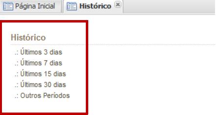 O histórico é mantido durante todo o tempo de existência do processo.