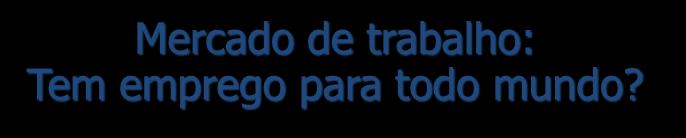 Mercado de trabalho: Tem emprego para todo mundo?