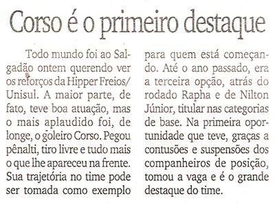Veículo: Jornal Diário do Sul Data: Tubarão, 04/03/2011 Página: 11 Editoria: Esportes Veículo: Site Rádio Santa Catarina Data: 04/03/2011 Endereço Eletrônico: http://radiosc.com.br/noticia.php?