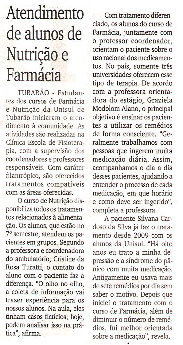 Veículo: Jornal Diário do Sul Data: