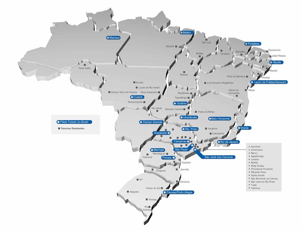 A empresa Prix é uma marca registrada da Toledo do Brasil Indústria de Balanças Ltda. Vendas e assistência técnica próprias em todo o Brasil Araçatuba, SP...(18) 3303-7000 Belém, PA.