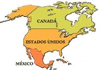 NAFTA (North American Free Trade Agreement ou Acordo Norte Americano de Livre Comércio) Une, através de integração econômica, Canadá, México e Estados Unidos desde janeiro de 1994.