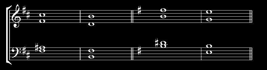 A Figura 3 mostra como uma exigência melódica do soprano, ou seja, a opção por um movimento específico, pode ser o ponto de partida para outra variação do encadeamento apresentado na Figura 1.