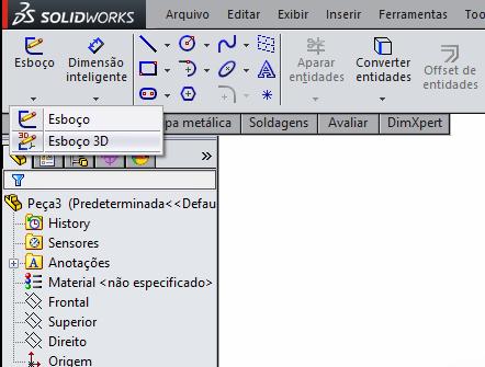 Estratégias para criação de esboço 3d: ESTRATÉGIA 2 Utilize