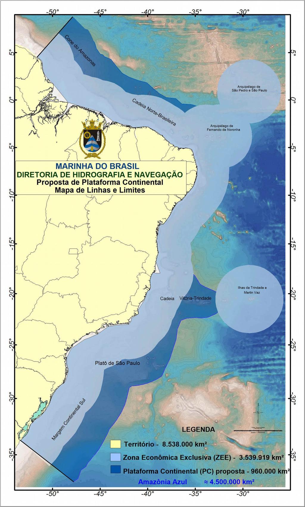 Plano de Levantamento da Plataforma Continental Brasileira (LEPLAC): estabelecer o limite exterior da Plataforma Continental Brasileira no seu enfoque jurídico, ou seja, determinar a área marítima,