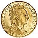 126 Ouro Meio Escudo 1789 (22.01); 1,62g ligeiro cerceio MBC 750. 127 Ouro Meio Escudo 1789 (20.02) cerceado BC 200.