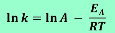 ln k Arrhenius - Temperatura Normalmente, a velocidade de uma reação aumenta com a temperatura.