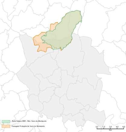A expressão territorial de cada freguesia na Paisagem Protegida em relação à sua área total varia entre um mínimo de 18,2% na U.F.
