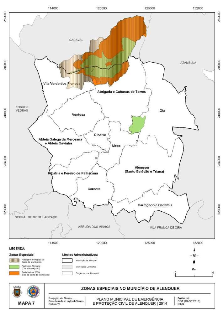 Mapa 7: Zonas Especiais no Município de Alenquer