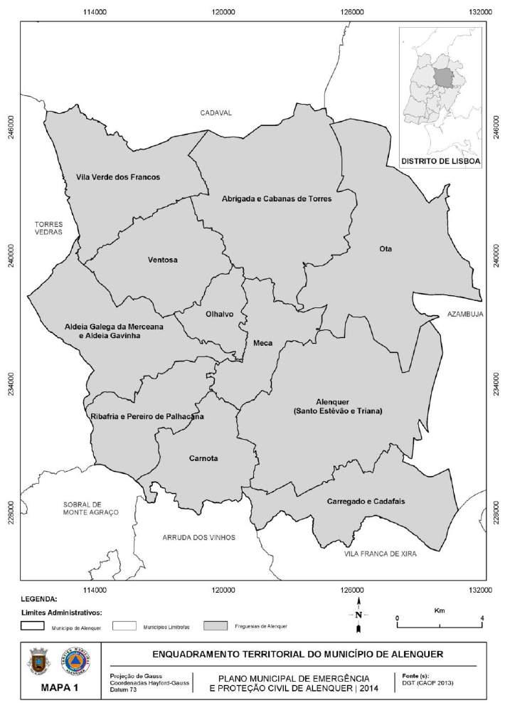 Mapa 1: Enquadramento Territorial do Município de