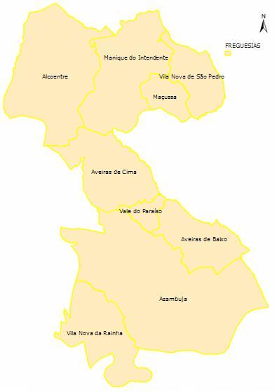 Página 20 Figura 1 Enquadramento geográfico do Concelho de Azambuja (fonte: CMA) No âmbito dos instrumentos de planeamento e ordenamento do território, este Plano articula-se com: O Plano Diretor