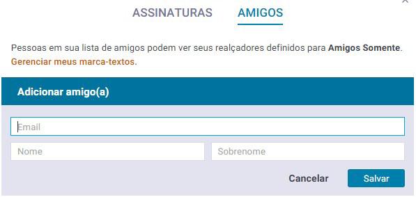 Importante: os realces e as marcações obrigatoriamente precisam estar marcados como Amigos Somente ou Público (saiba mais no próximo item) para