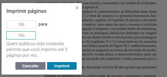 b) Menu inferior (à direita) Opções de leitura: Configura o melhor modo de leitura, oferendo as opções: Ajustar-se à Altura e