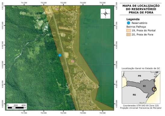 Localização do Reservatório da Praia de