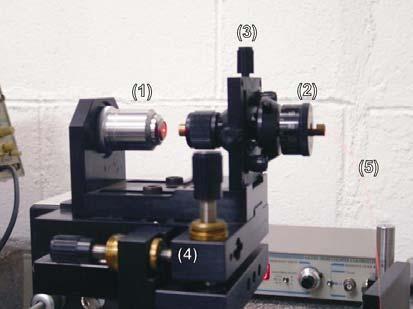 Capítulo 5 Montage e Teste do Sensor Reflexivo e Fibra Óptia 9 5. - Aoplaento de Luz à Fibra Óptia As fontes de luz noralente epregadas são o laser de Hélio-Neônio (He-Ne) ou o diodo laser.