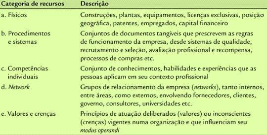 Articulação de recursos que geram vantagem competitiva.