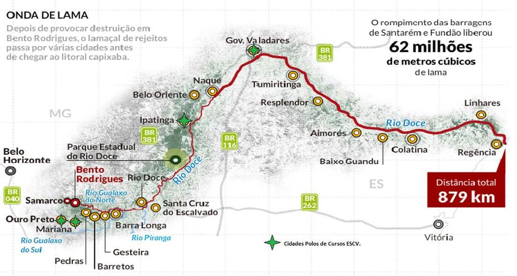 Roteiro de cidades diretamante atingidas http://www.em.com.