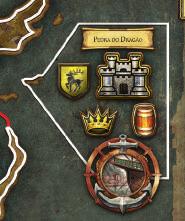 cada ícone de Poder impresso sobre a área em que a Ordem de Consolidar Poder foi designada. Uma única unidade de Soldado Baratheon permanece em Pedra do Dragão.