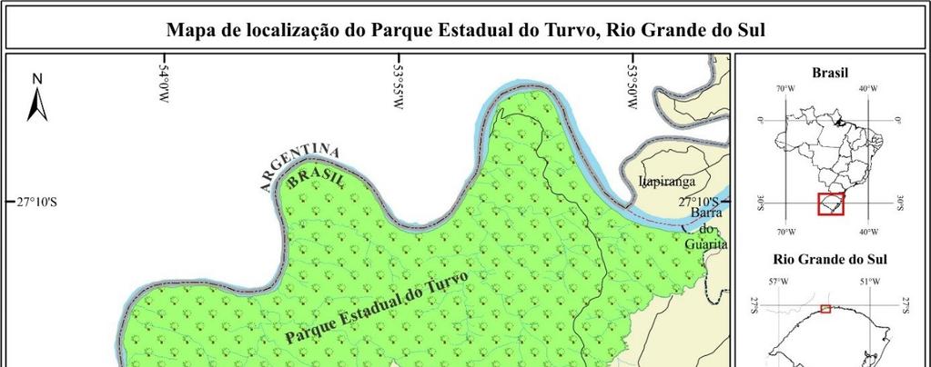 Figura 1. Mapa de localização do Parque Estadual do Turvo (PET) no noroeste do Rio Grande do Sul. 3.