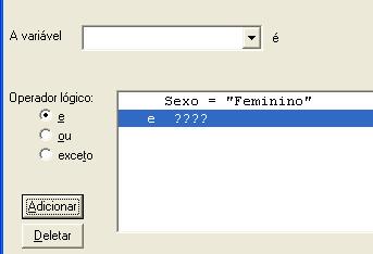 Sphinx APRENDIZ - p.60 Desvio multi-critério Faça uso dos operadores lógicos (E, OU, EXCETO) para restringir um critério ou então para excluir determinados perfis.