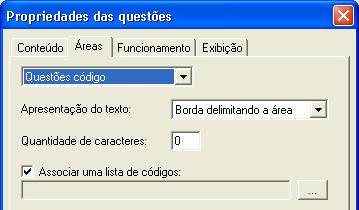 Sphinx APRENDIZ - p.83 Questões código Quantidade de caracteres: Assim como nas questões textuais, este valor permitirá dimensionar a largura da caixa de texto editável.