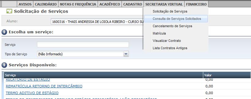 Consulta Aluno On-line Seu documento será encaminhado para as próximas assinaturas necessárias.