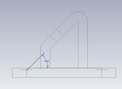 O material pode ser projectado segundo uma direcção paralela ou normal ao plano do esboço. Clique sobre o esboço com o comando Profile, da caixa de diálogo.