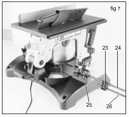 5.3 - Ajuste e Instalação do Pressionador A fim de cortar perfis com o mesmo comprimento utilize o batente fornecido junto com o equipamento para evitar repetir a mesma medida mais de uma vez.