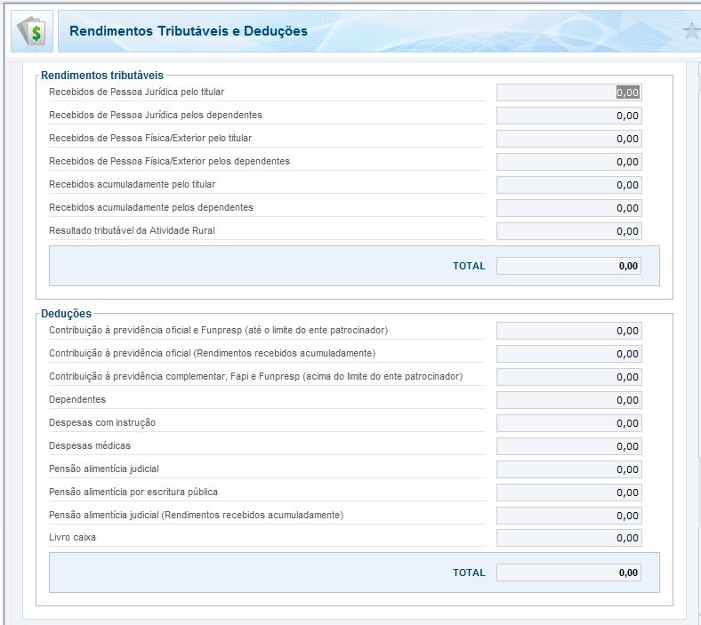 Ficha Rendimentos