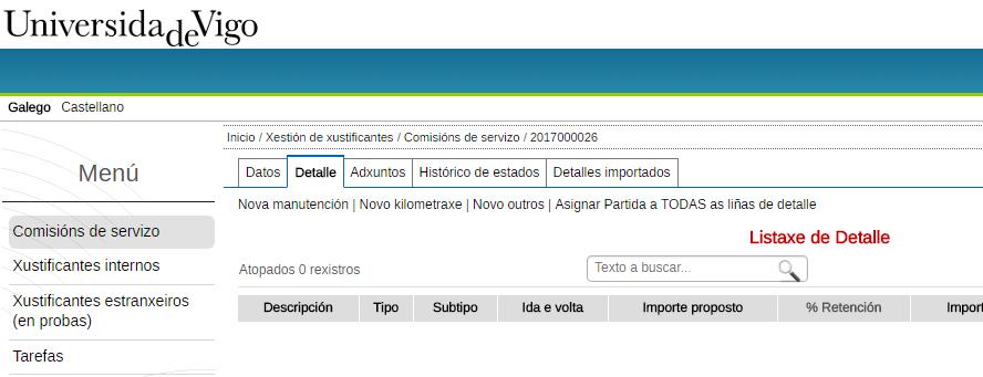 -Destino: lugar que estea máis lonxe na comisión. -Estado: por defecto en Preparación. -Unidade Responsable gasto: é a orgánica que vai soportar o gasto. -Partida orzamentaria: é un dato orientativo.