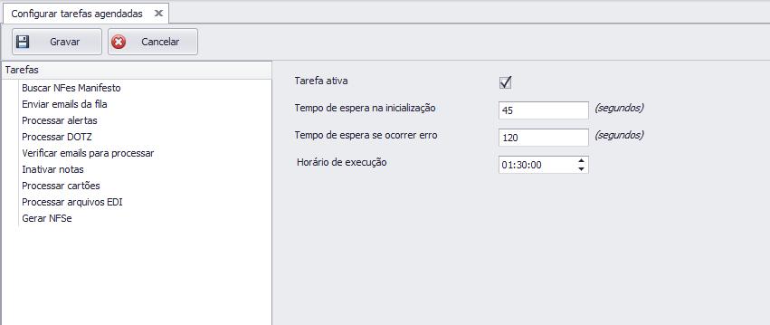 Padrão 45 Tempo de espera se ocorrer erro Digitar o tempo de espera (em segundos).