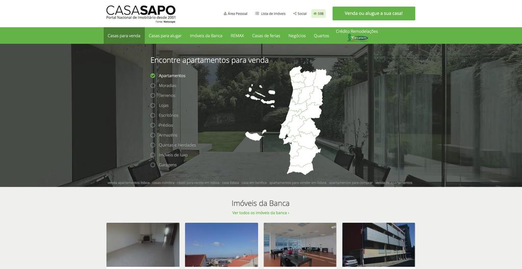 05 PORTAL CASASAPO Portal imobiliário há mais de 17 anos * VISIBILIDADE 2,1 milhões de visitas/mês RETORNO