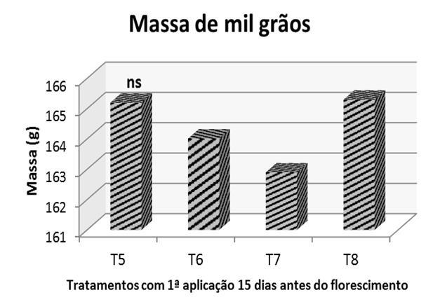 O peso de mil grãos foi determinado, após a colheita, efetuando a contagem dos grãos.