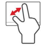 Isto permite-lhe controlar as aplicações com uns simples gestos, como: Deslizar o dedo a partir de um canto: Aceda às ferramentas Windows deslizando a partir da direita, centro ou esquerda do teclado