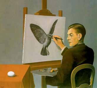 Para provocar a reflexão do grupo, antes de iniciar a explicação do problema definido, utilizamos na experiência realizada a pintura Clairvoyance, do belga René Magritte (1936) e uma frase atribuída