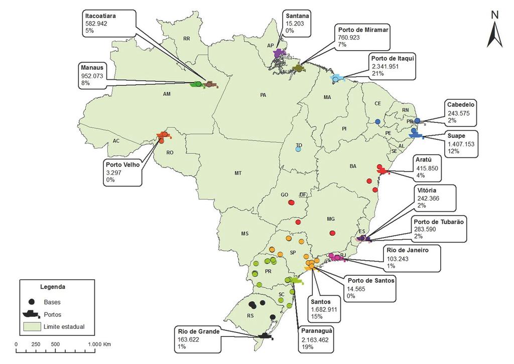 expandir os locais de recebimento de embarcações de maior porte e modernizar a operação dos portos, assim como ampliar as vias dos modais de entrada e saída, para incremento da produtividade 15. 2.3.