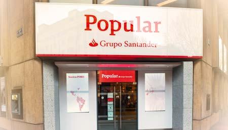Banco Santander adquiriu o Banco Popular após sua resolução por parte das autoridades europeias e espanholas.