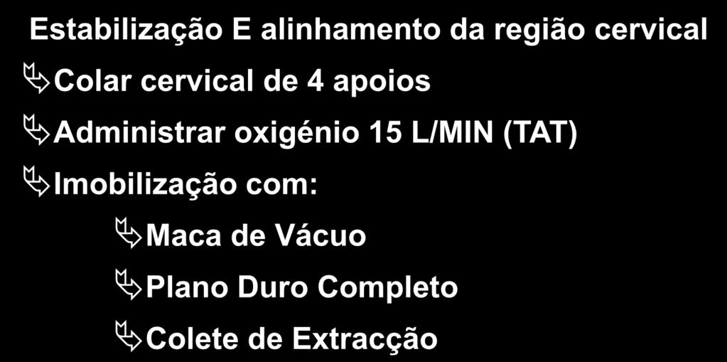 TRAUMATISMOS VERTEBRO-MEDULARES Cuidados Gerais Estabilização E alinhamento da região cervical Colar cervical de 4