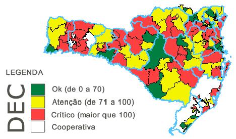 33 Para cada ano, a ANEEL estipulou índices ainda mais rigorosos para serem atingidos: Para 2017, DEC - 13,79 e FEC - 10,44.