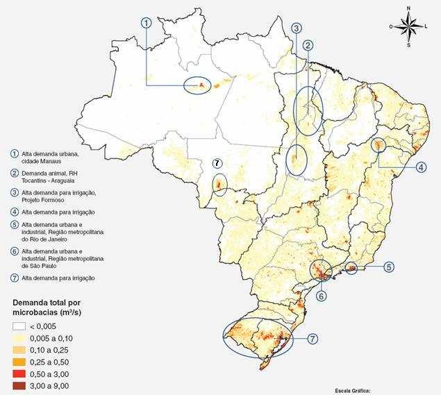 Situação dos Recursos Hídricos Demandas consuntivas Retirada