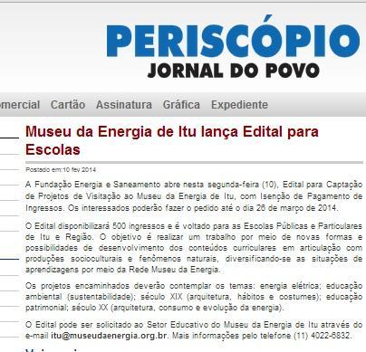 Assunto: Edital para escolas