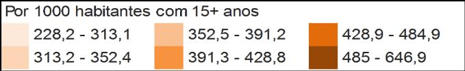 /1 habitantes (15+ anos) /1 habitantes (15+ anos) Suporte Social INDICADORES DE SUPORTE SOCIAL Local de Residência Rendimento Social de Inserção, 214 [a.