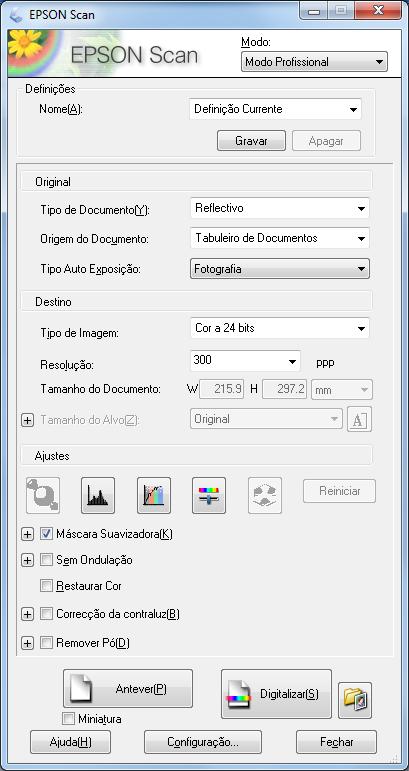 Observação: Se começar a escanear a partir de um programa compatível com TWAIN, as imagens escaneadas são abertas na janela do programa. Clique em Fechar para sair do Epson Scan. 2.