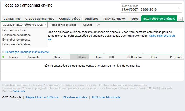 Dados de interação As colunas de interação na Central de relatórios mostram como os usuários interagiram com seus anúncios gráficos antes de serem clicados.