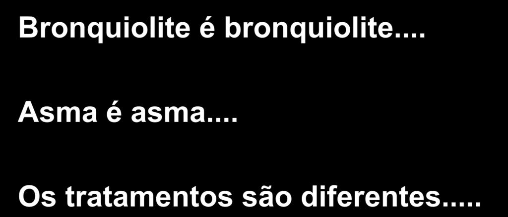 Bronquiolite é bronquiolite.