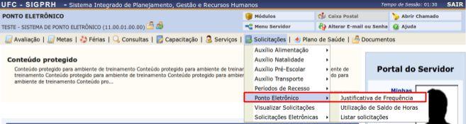 2. Acesso a Relatórios/Comprovantes do registro de frequência Através do menu CONSULTAS > FREQUÊNCIA, o servidor tem acesso aos seguintes relatórios referentes ao seu ponto eletrônico: