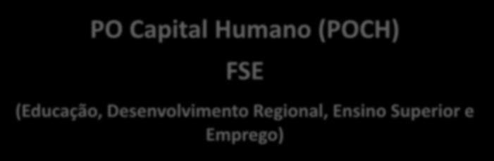 Género, Desenvolvimento Regional, Saúde e Educação) PO Capital Humano (POCH) FSE