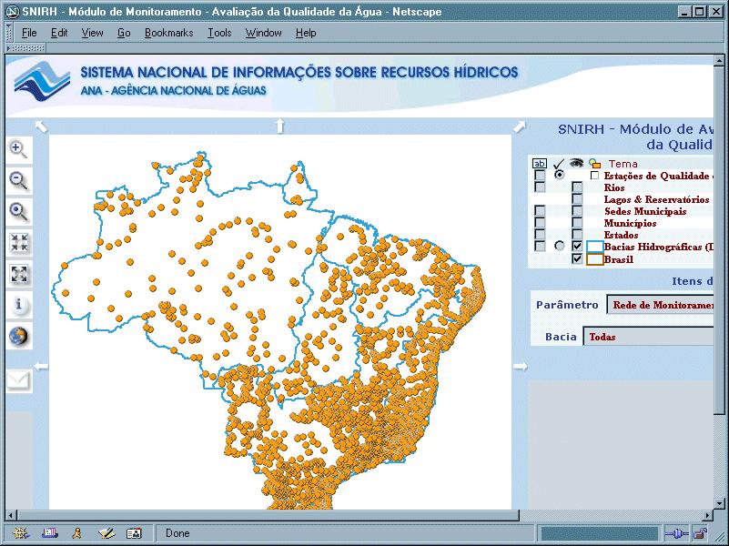 Estações Fluviométricas Atualmente, estão cadastradas no Banco de dados